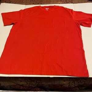 Duluth Trading Co. men's short sleeve Shirt 2XL orange‎ pocket LONGTAIL T